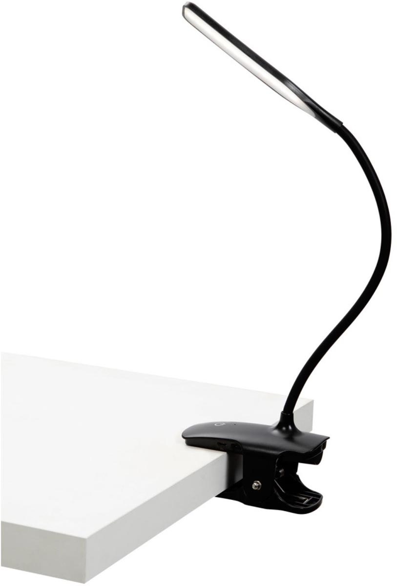 ALBA LED draadloze LED bureaulamp Clip, met klem, zwart
