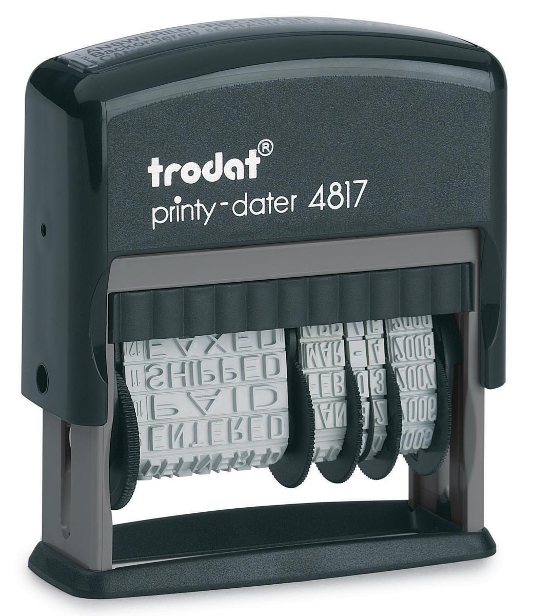 Trodat tekststempel met datum Printy 4817 woorden: faxé le, par e-mail, reçu le, répondu le, saisi le,... afbeelding