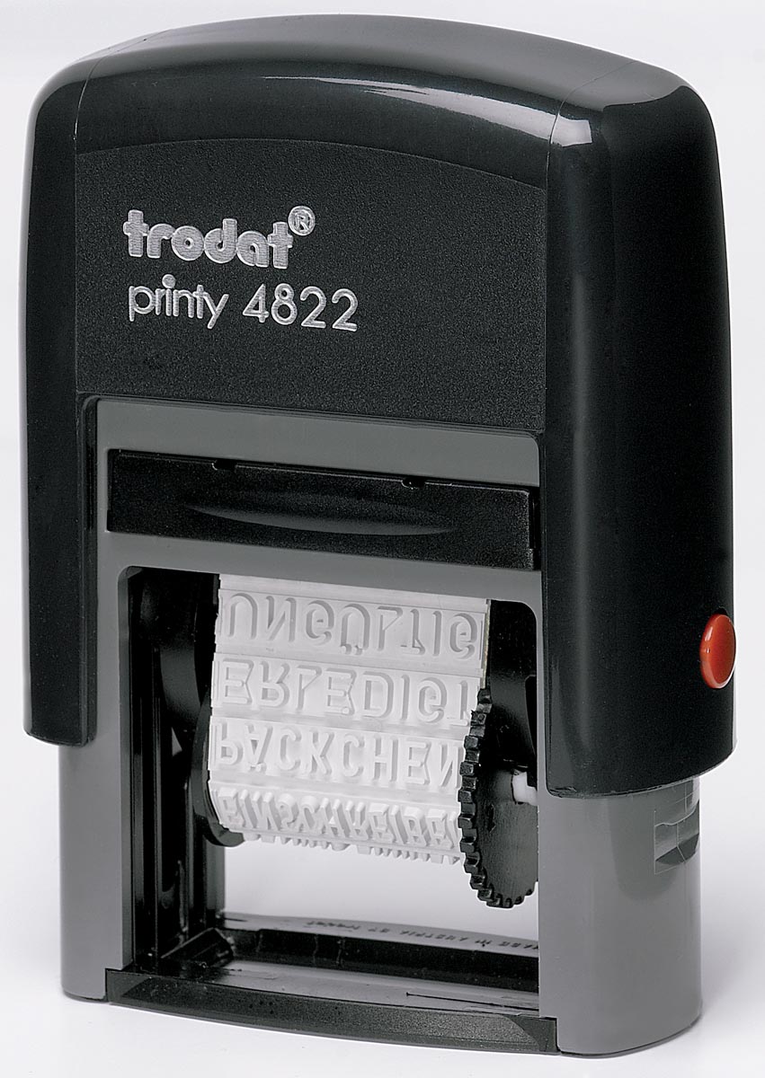 Trodat tekststempel Printy Line 4822 woorden priority, betaald, spoed, aangetekend, kopie, e-mail, ...