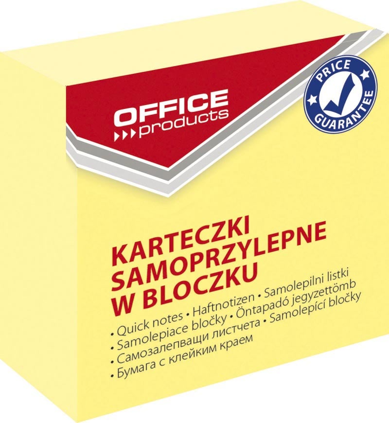 Office Products memoblok, ft 50 x 50 mm, 400 vel, geel