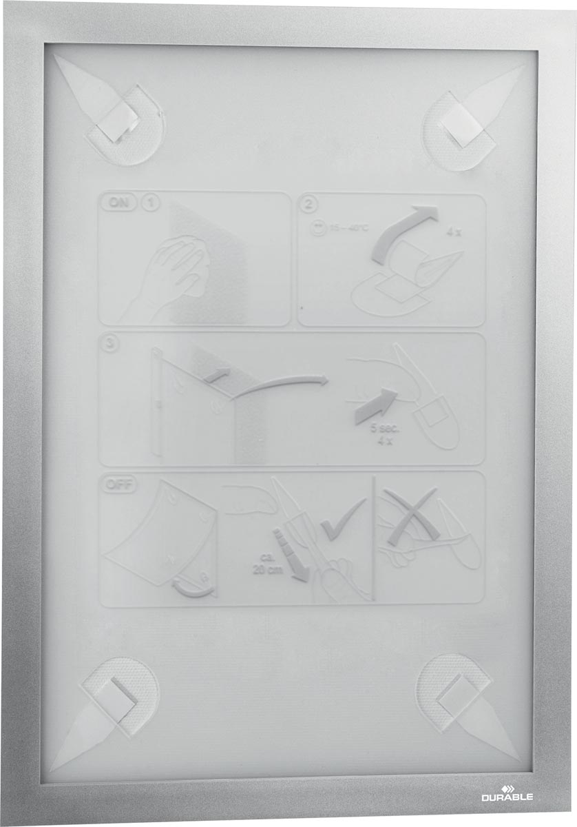 Durable Duraframe Wallpaper zelfklevend kader formaat A4, zilver afbeelding