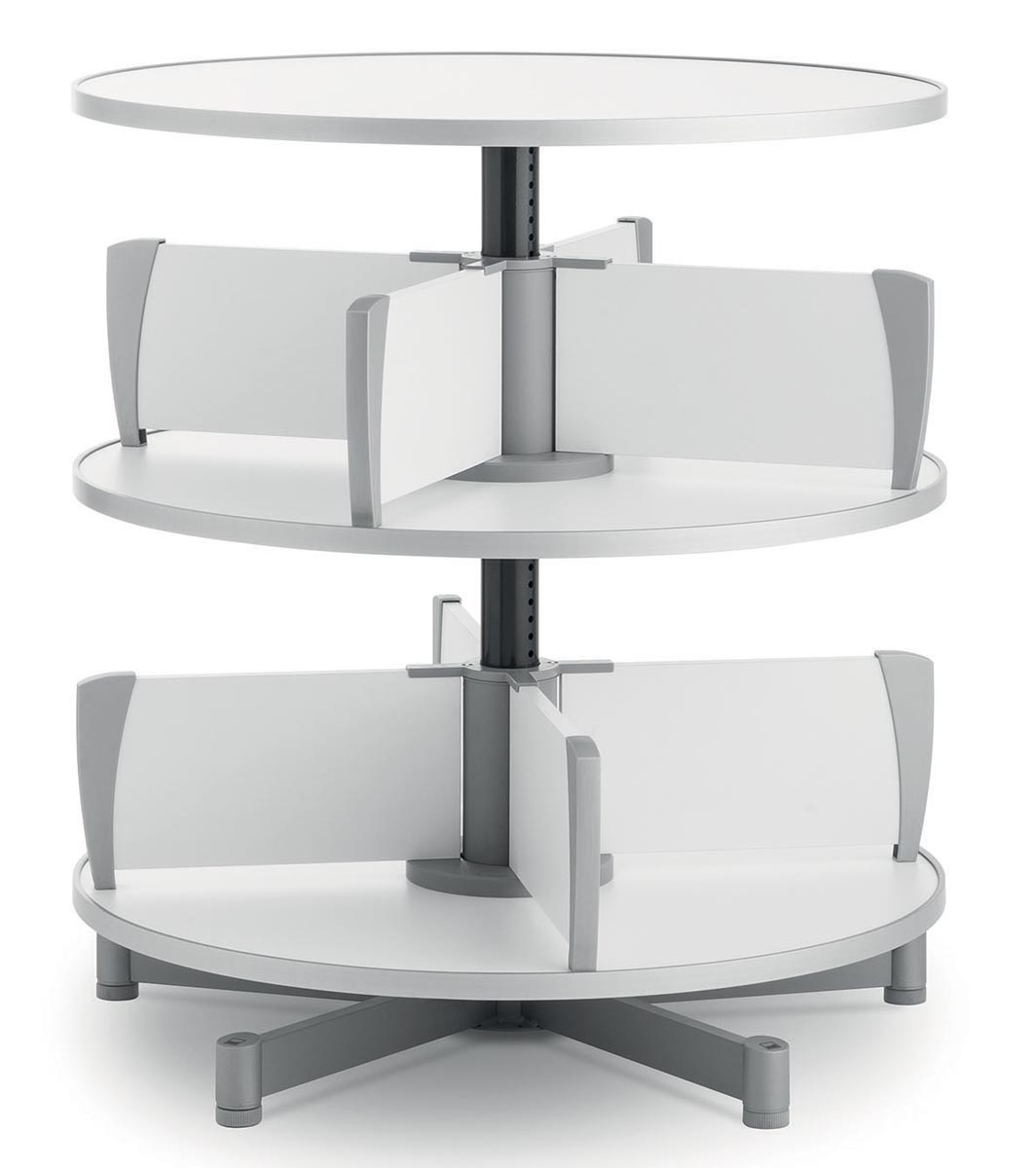 Moll klasseerzuil Multifile, 2 verdiepingen, hoogte 87 cm, voor maximum 48 ordners, wit