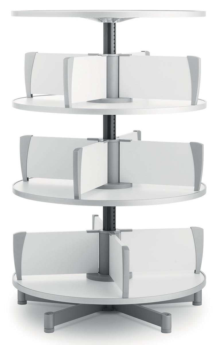Moll klasseerzuil Multifile, 3 verdiepingen, hoogte 124 cm, voor maximum 72 ordners, wit