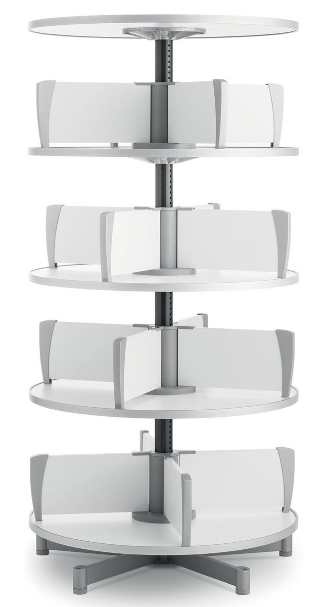 Moll klasseerzuil Multifile, 4 verdiepingen, hoogte 159 cm, voor maximum 96 ordners, wit