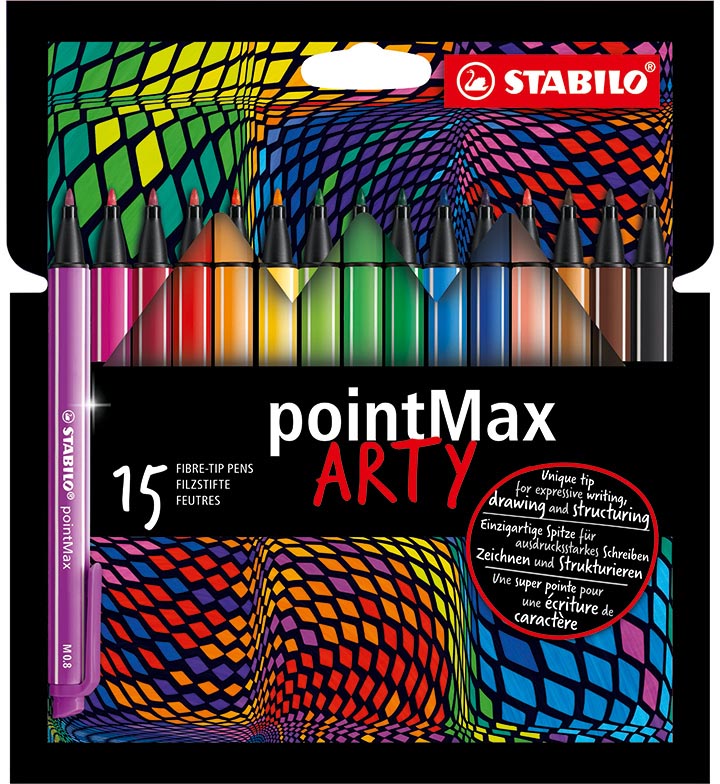 STABILO PointMax viltstift ARTY, etui van 15 stuks, assorti