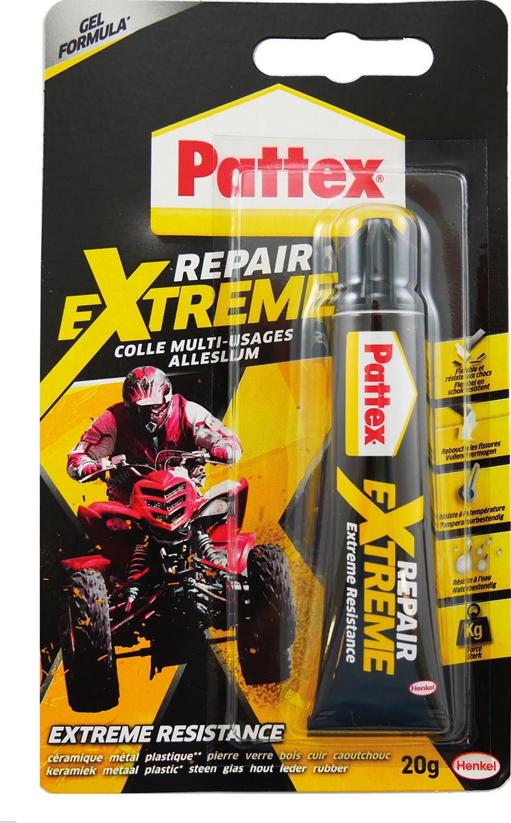 Pattex multilijm 100 % Repair Gel, tube van 20 g, op blister afbeelding