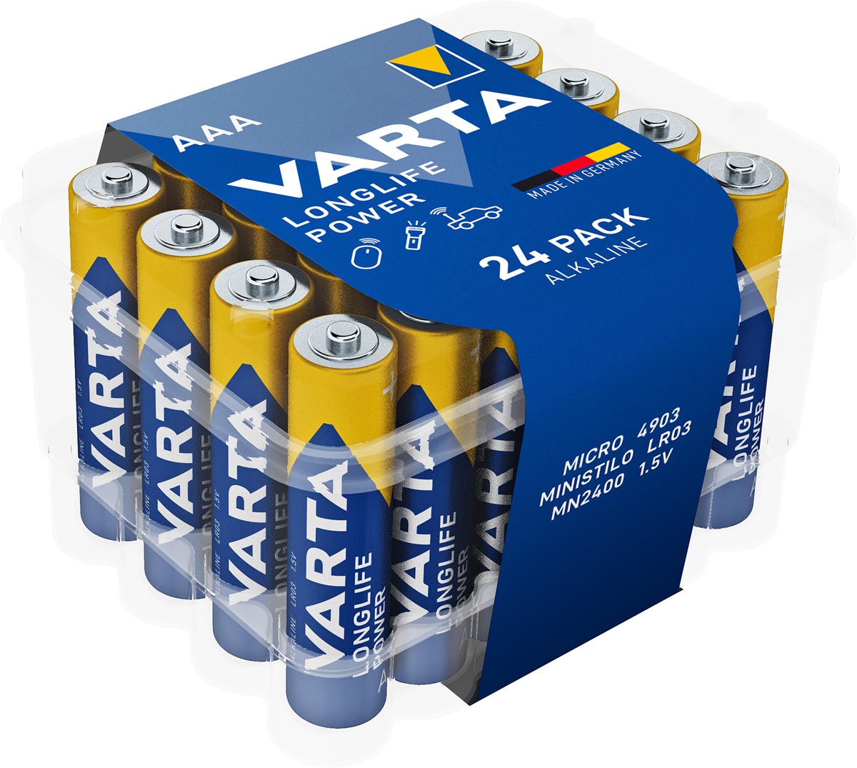 Varta batterij Longlife Power AAA, pak van 24 stuks Varta batterij Longlife Power AAA, pak van 24 stuks