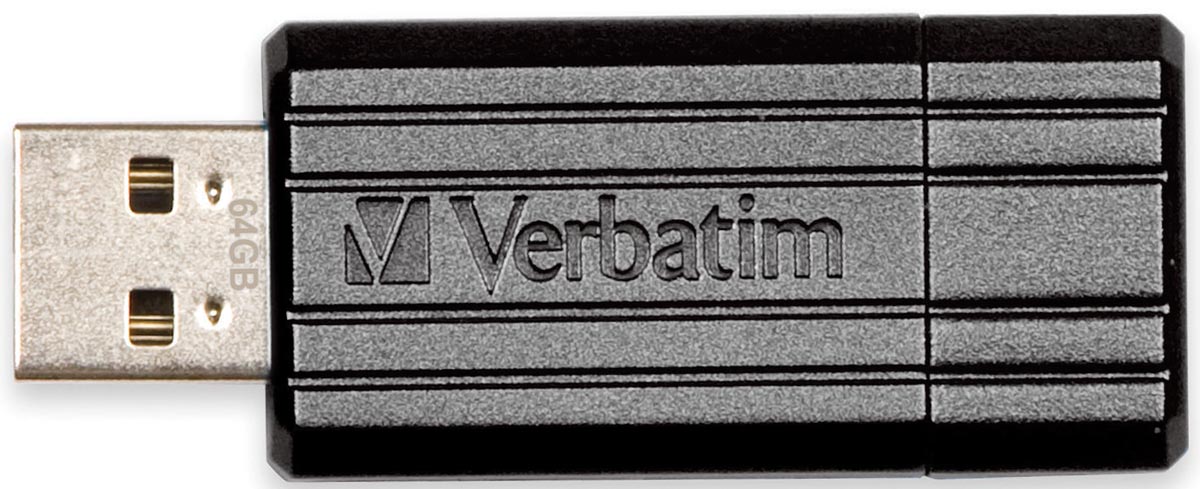 Verbatim PinStripe USB 2.0 stick, 64 GB, zwart afbeelding