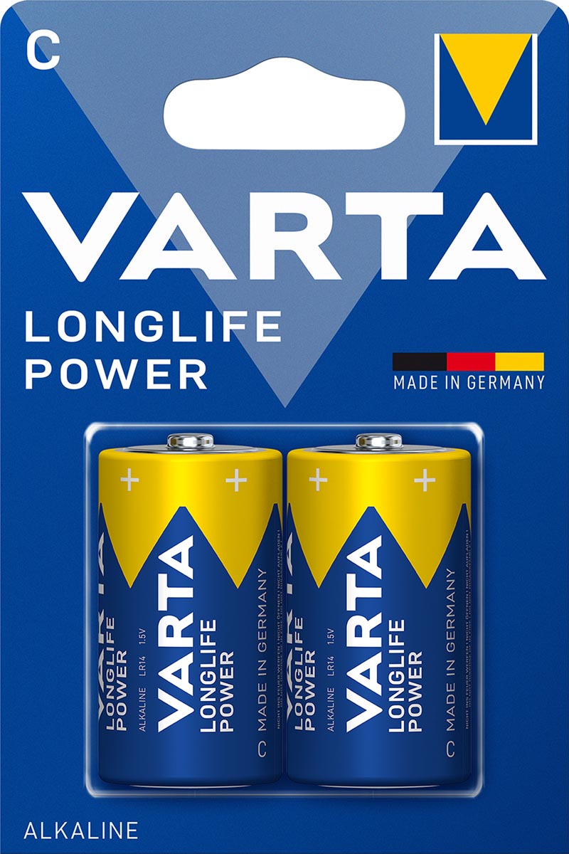 Varta Batterij Longlife Power C, blister van 2 stuks Varta Batterij Longlife Power C, blister van 2 stuks