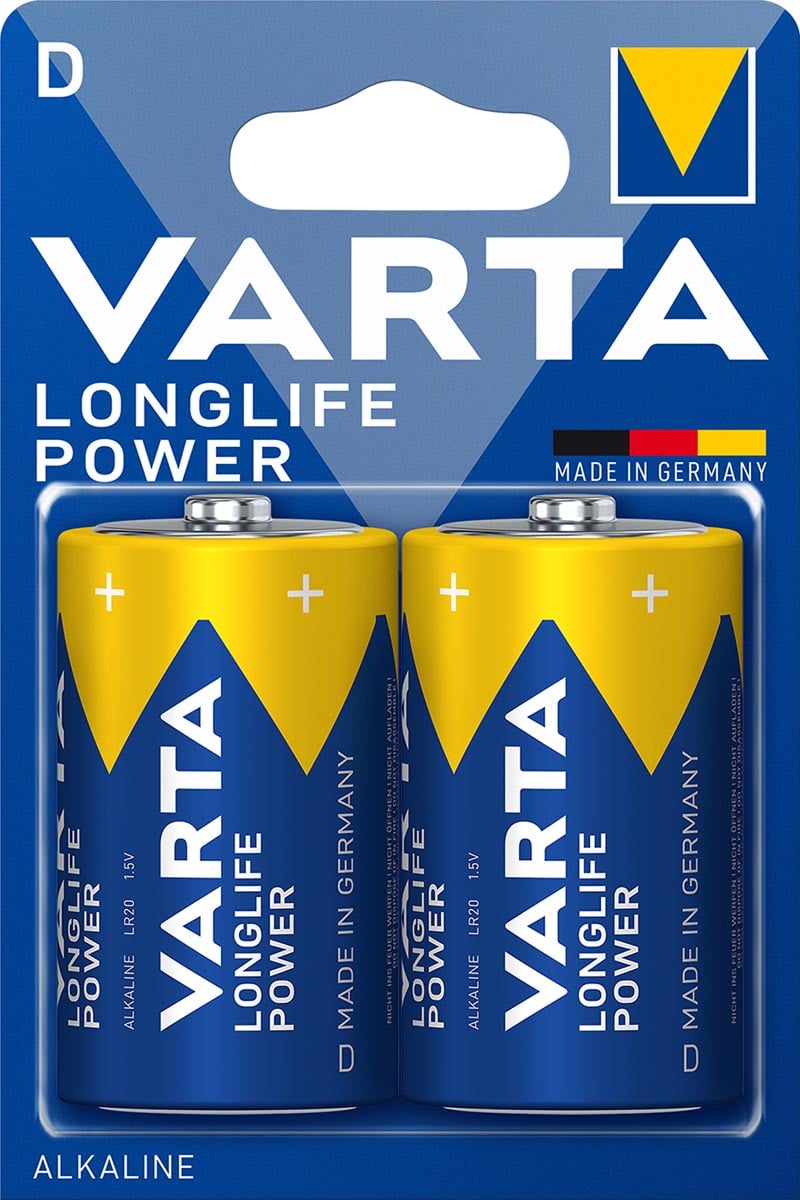 Varta Batterij Longlife Power D, blister van 2 stuks Varta Batterij Longlife Power D, blister van 2 stuks