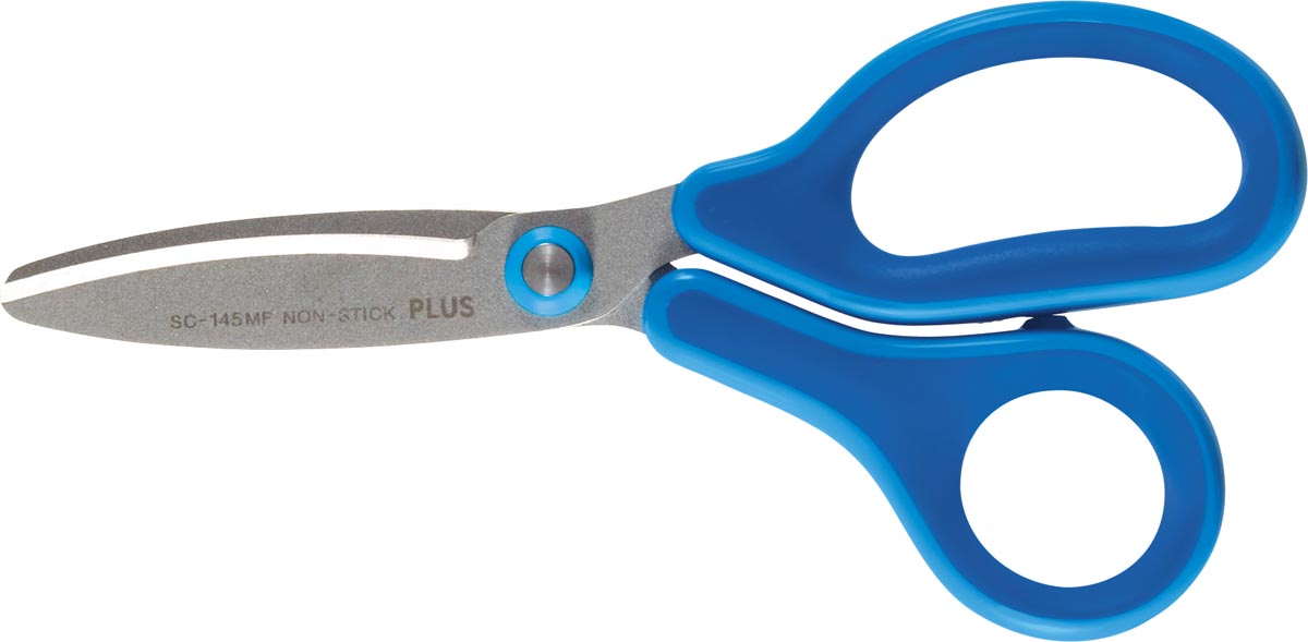 Plus FitCut Curve KIDS schaar, fluorine bladen, 14,5 cm, blauw, op blister afbeelding