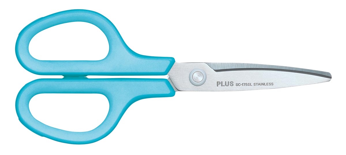 Plus FitCut Curve SMART schaar voor linkshandigen, 17,5 cm, blauw, op blister afbeelding