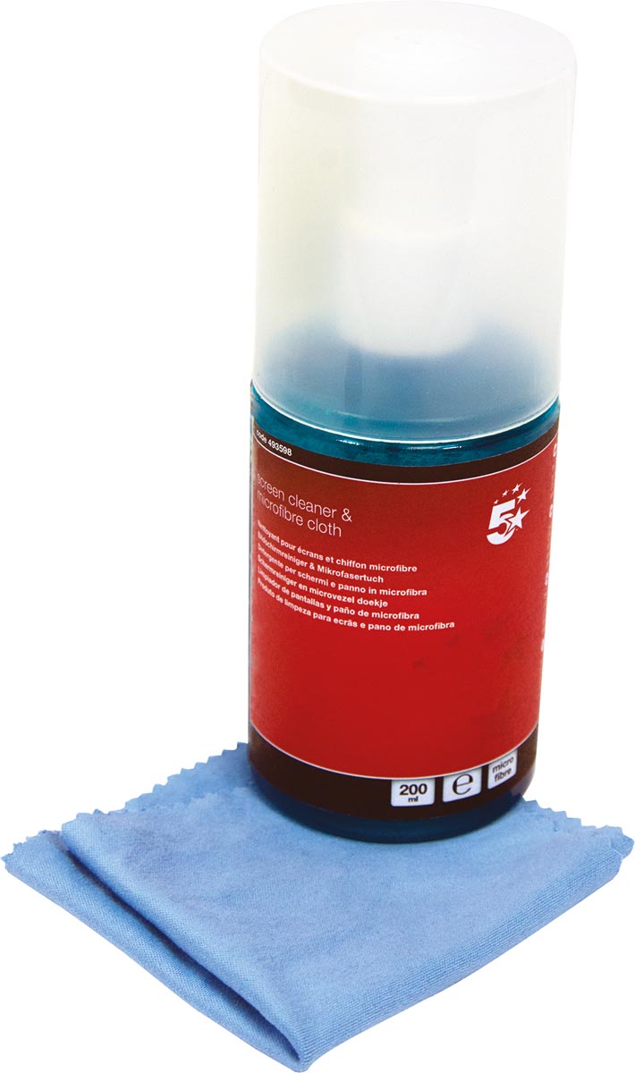 5 Star Schermreiniger Van 200 Ml En Microvezeldoek huismerk kopen in de aanbieding