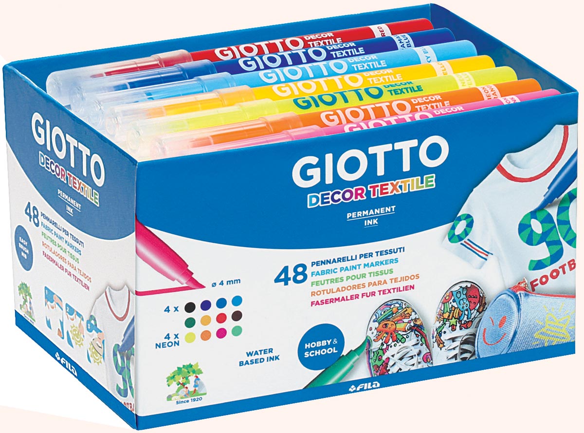Giotto Decor Textile Textielstiften Schoolpack Met 48 Stuks In Geassorteerde Kleuren huismerk kopen in de aanbieding Giotto Decor Textile Textielstiften Schoolpack Met 48 Stuks In Geassorteerde Kleuren huismerk kopen in de aanbieding