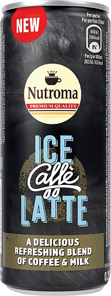 Nutroma Ice Caffè Latte, blik van 25 cl, pak 12 stuks afbeelding