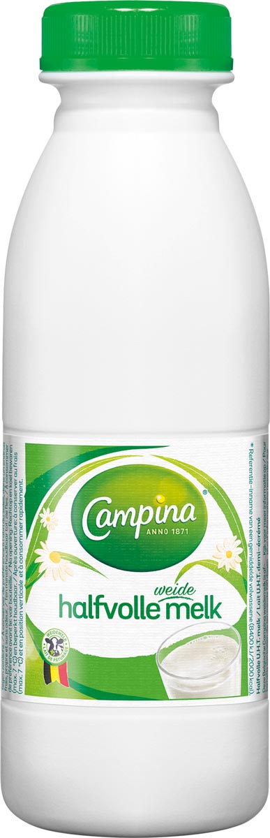 Campina halfvolle melk, 0,5 liter, pak van 6 flessen