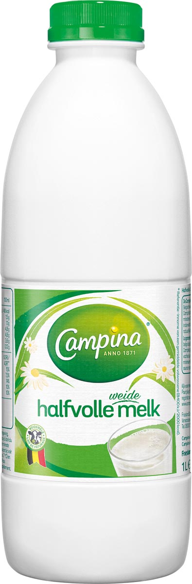 Campina halfvolle melk, 1 liter, pak van 6 stuks afbeelding