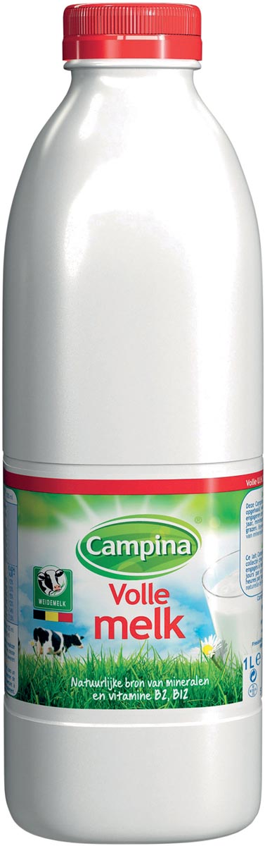 Campina volle melk, 1 liter, pak van 6 stuks