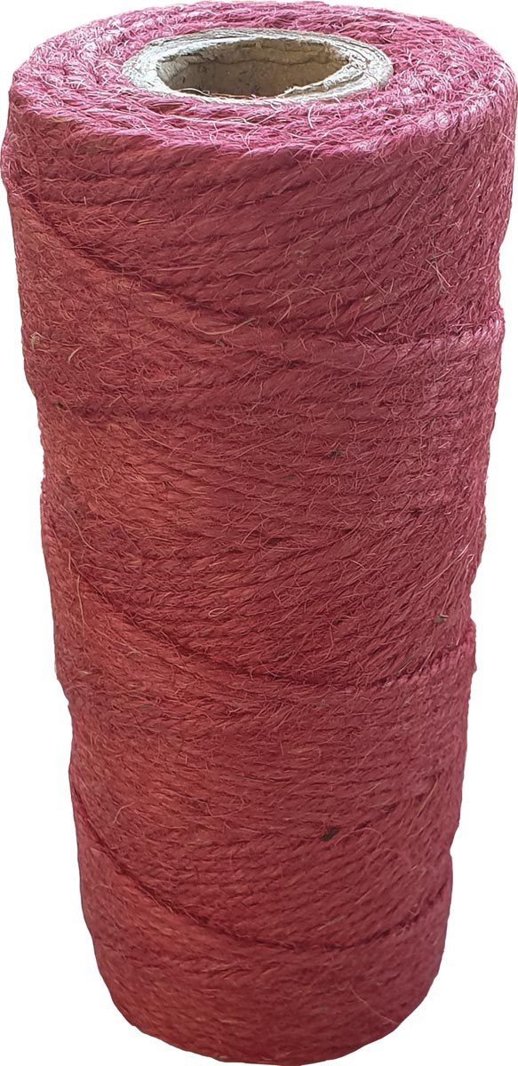 Jute bindtouw van 75 m, rood