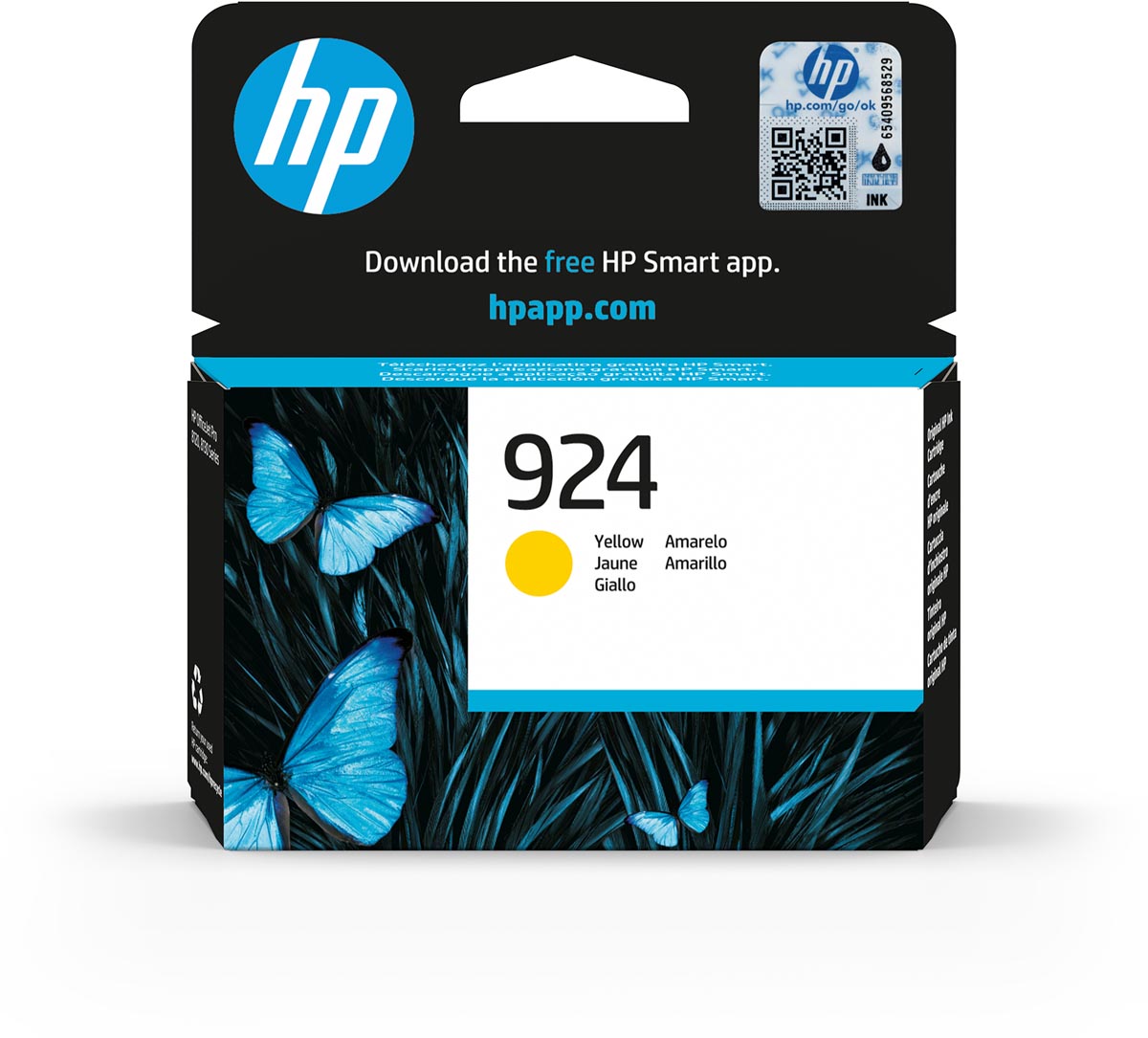 HP inktcartridge 924, 400 pagina&apos;s, OEM 4K0U5NE, geel afbeelding