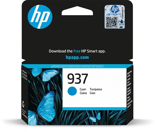 HP inktcartridge 937, 800 pagina's, OEM 4S6W2NE, cyaan