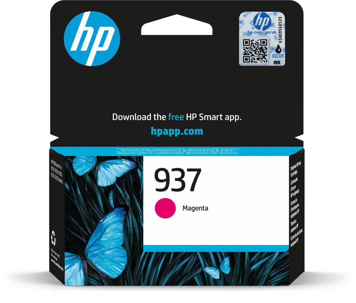 HP inktcartridge 937, 800 pagina&apos;s, OEM 4S6W3NE, magenta