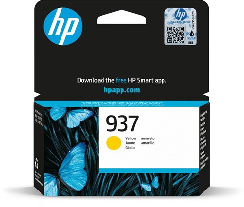 HP inktcartridge 937, 800 pagina's, OEM 4S6W4NE, geel