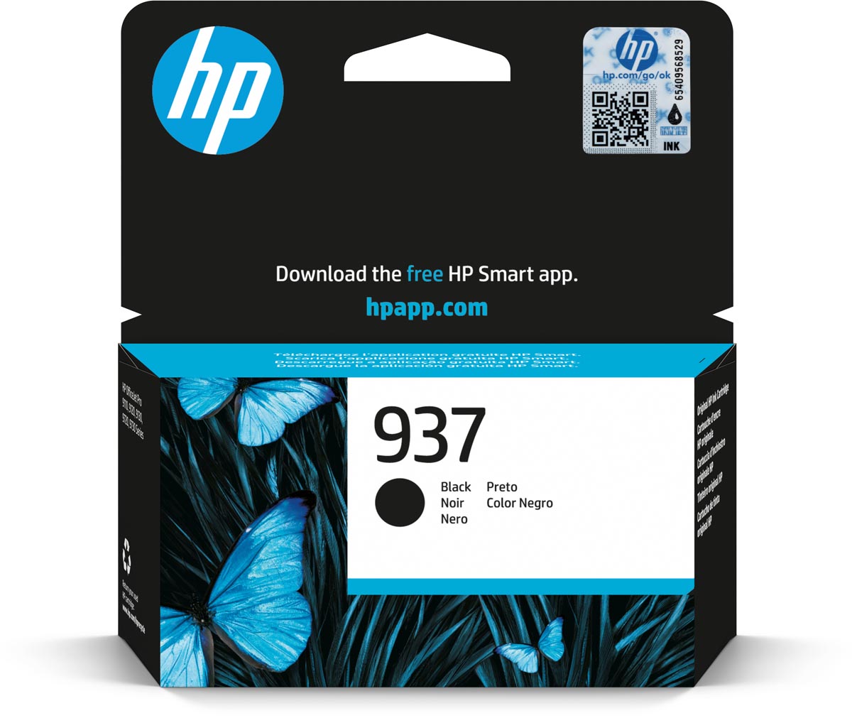 HP inktcartridge 937, 1.250 pagina&apos;s, OEM 4S6W5NE, zwart afbeelding
