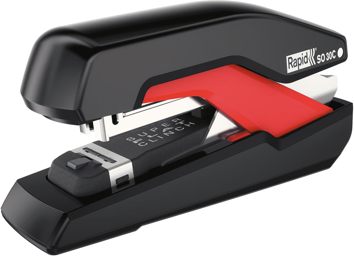 Rapid Supreme Halfstrip nietmachine SO30c, zwart/rood