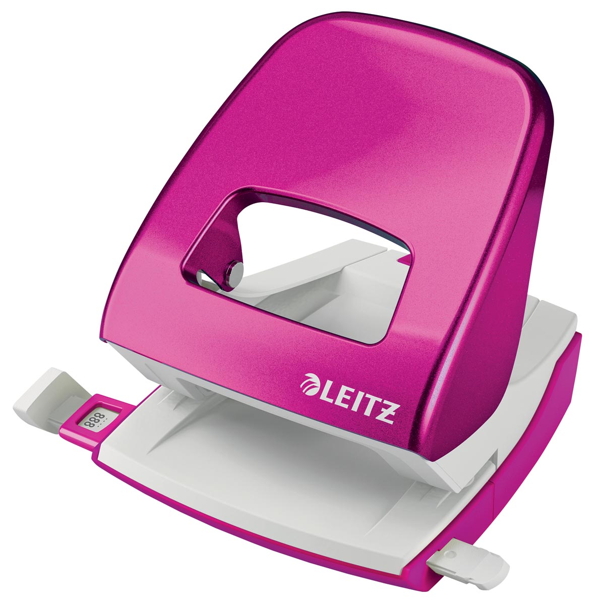Leitz WOW perforator, 30 blad, roze, op blister afbeelding