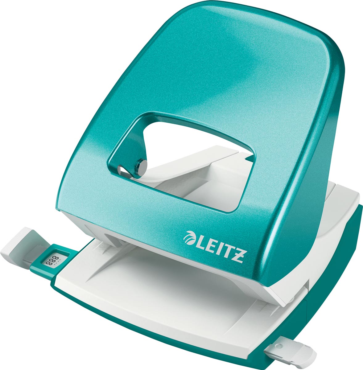 Leitz WOW perforator, 30 blad, ijsblauw, op blister afbeelding