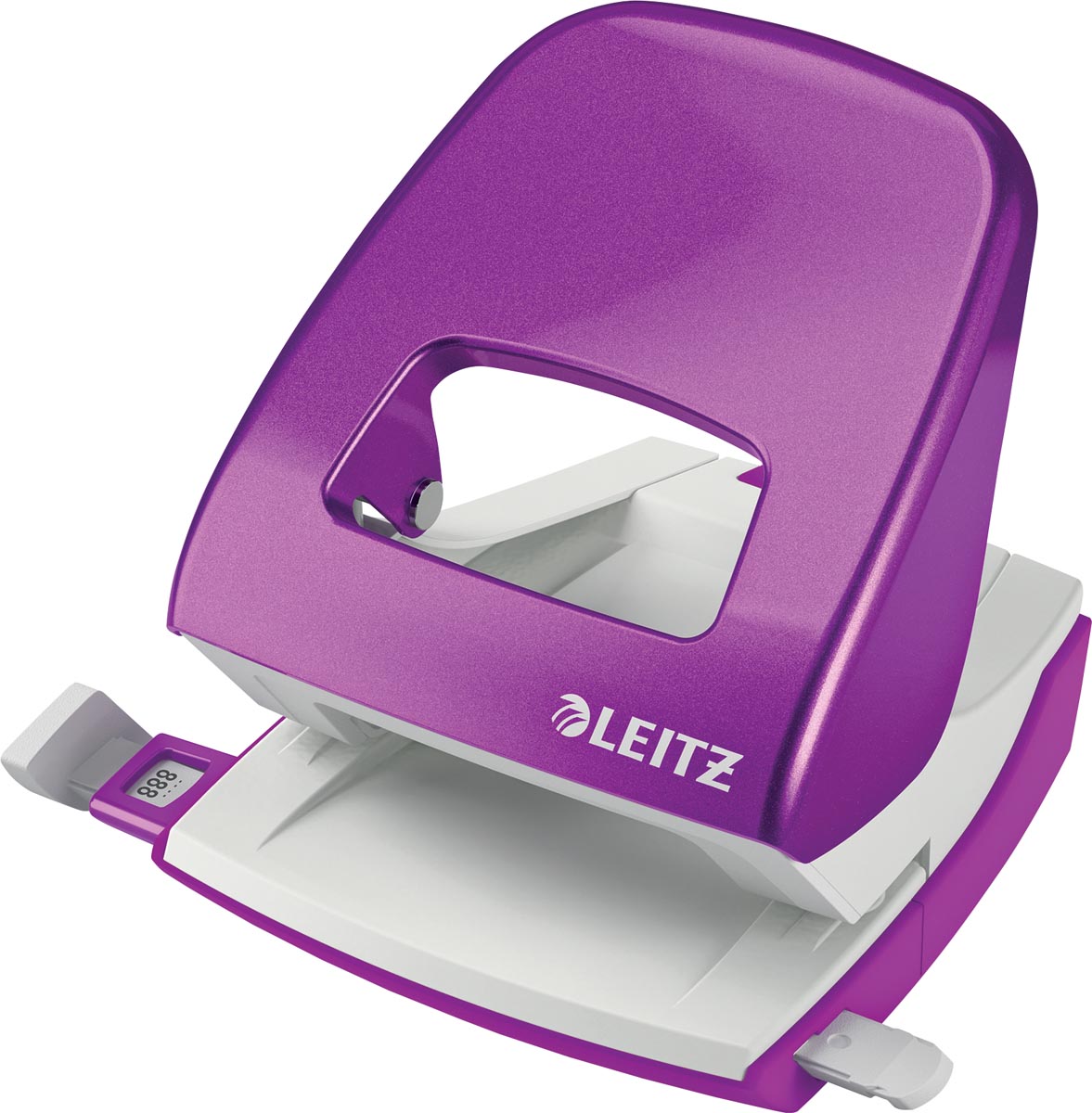 Leitz WOW perforator, 30 blad, paars, op blister afbeelding