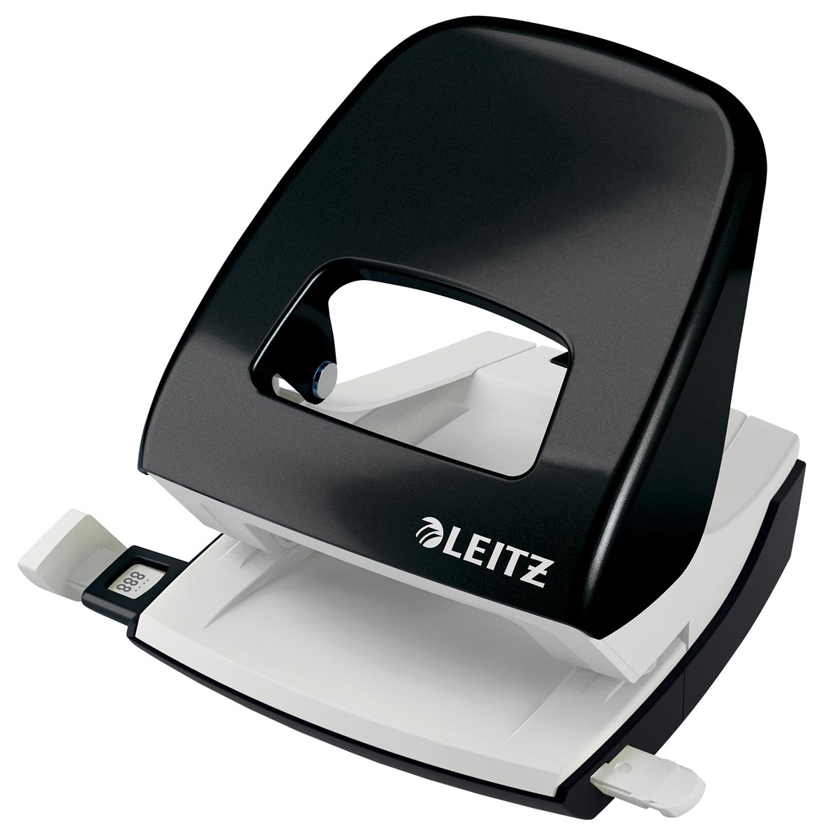 Leitz WOW perforator, 30 blad, zwart, op blister afbeelding