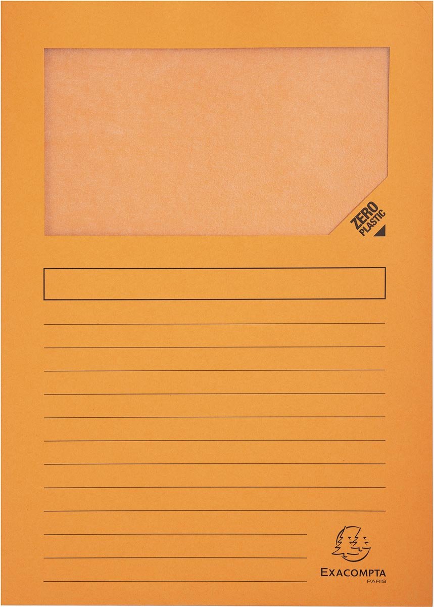 Exacompta L-map met venster Forever, pak van 100 stuks, oranje afbeelding