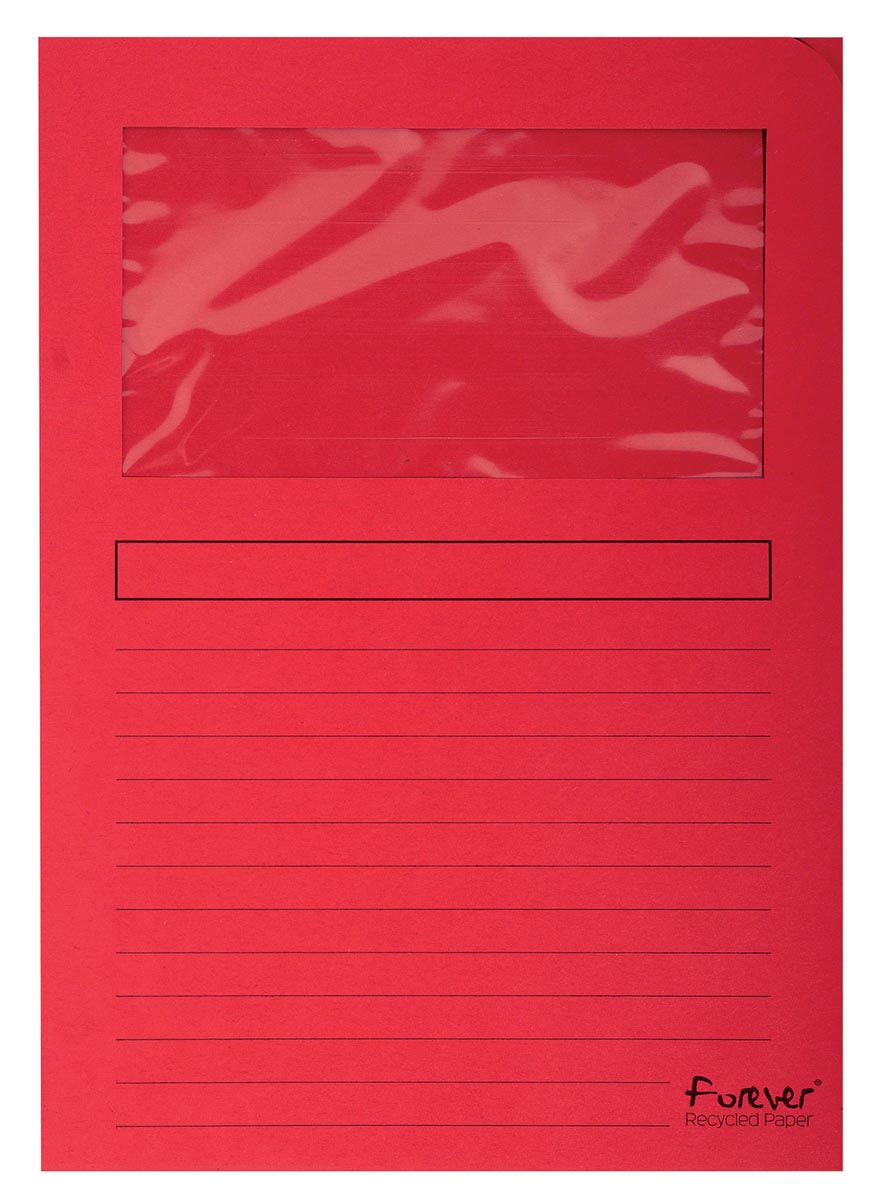 Exacompta L-map met venster Forever, pak van 100 stuks, rood Exacompta L-map met venster Forever, pak van 100 stuks, rood