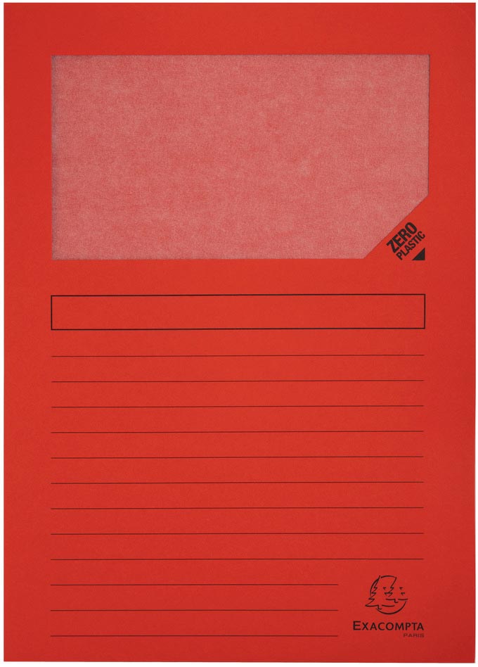 Exacompta L-map met venster Forever, pak van 100 stuks, rood afbeelding