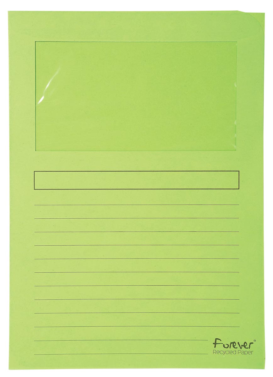 Exacompta L-map met venster Forever, pak van 100 stuks, lichtgroen