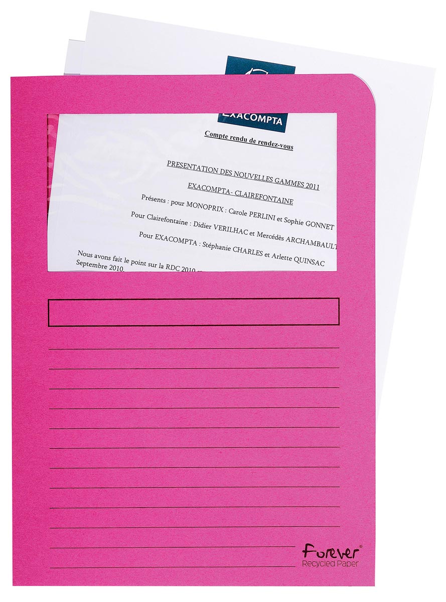 Exacompta L-map met venster Forever, pak van 100 stuks, roze