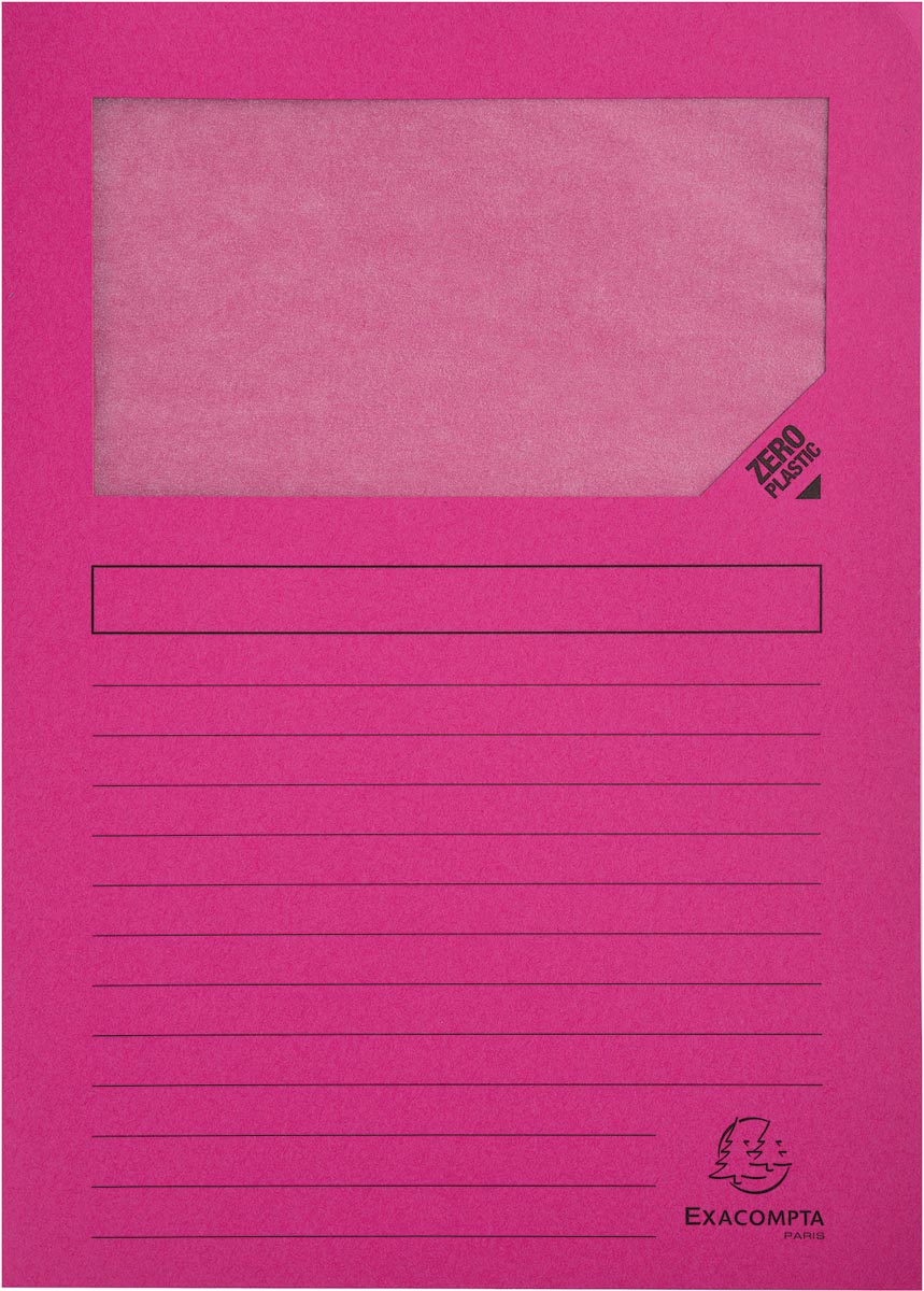 Exacompta L-map met venster Forever, pak van 100 stuks, roze afbeelding