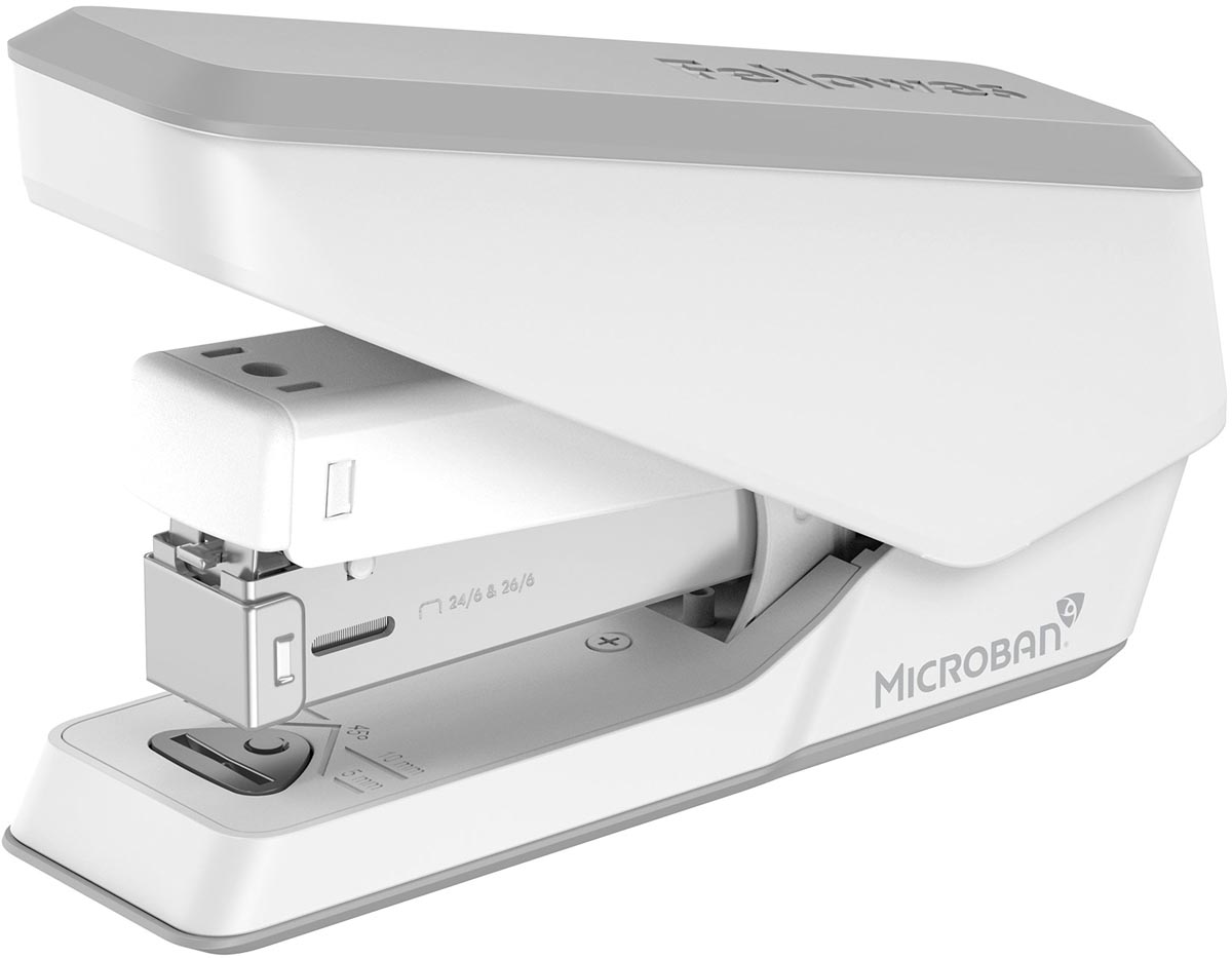Fellowes nietmachine LX840 EasyPress met Microban, half strip, 25 blad, wit Fellowes nietmachine LX840 EasyPress met Microban, half strip, 25 blad, wit