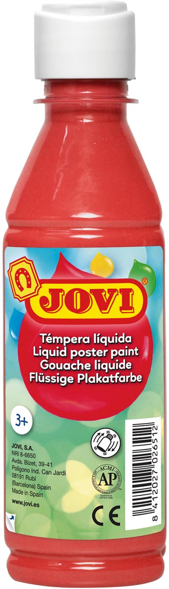 Jovi plakkaatverf, fles van 250 ml, vermiljoen