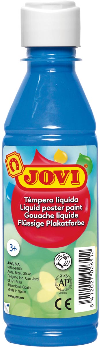 Jovi plakkaatverf, fles van 250 ml, cyaanblauw