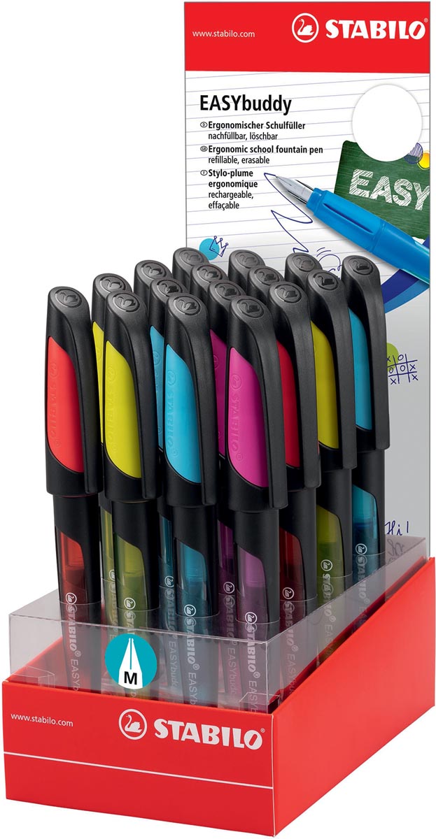STABILO EASYbuddy vulpen, display van 16 stuks zwart-kleur