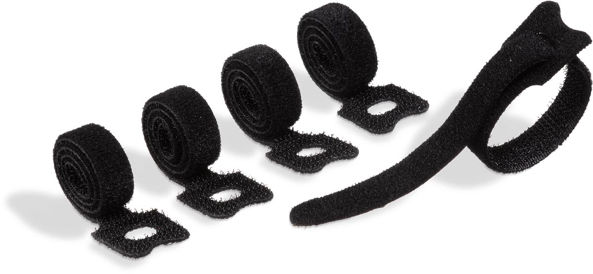 Durable Cavoline Grip Tie kabelbinder met klittenband, zwart, pak van 5 stuks afbeelding