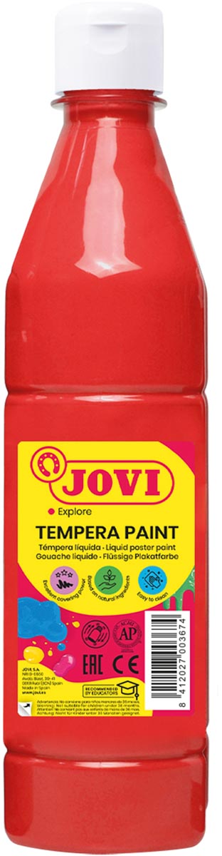 Jovi plakkaatverf, fles van 500 ml, vermiljoen Jovi plakkaatverf, fles van 500 ml, vermiljoen
