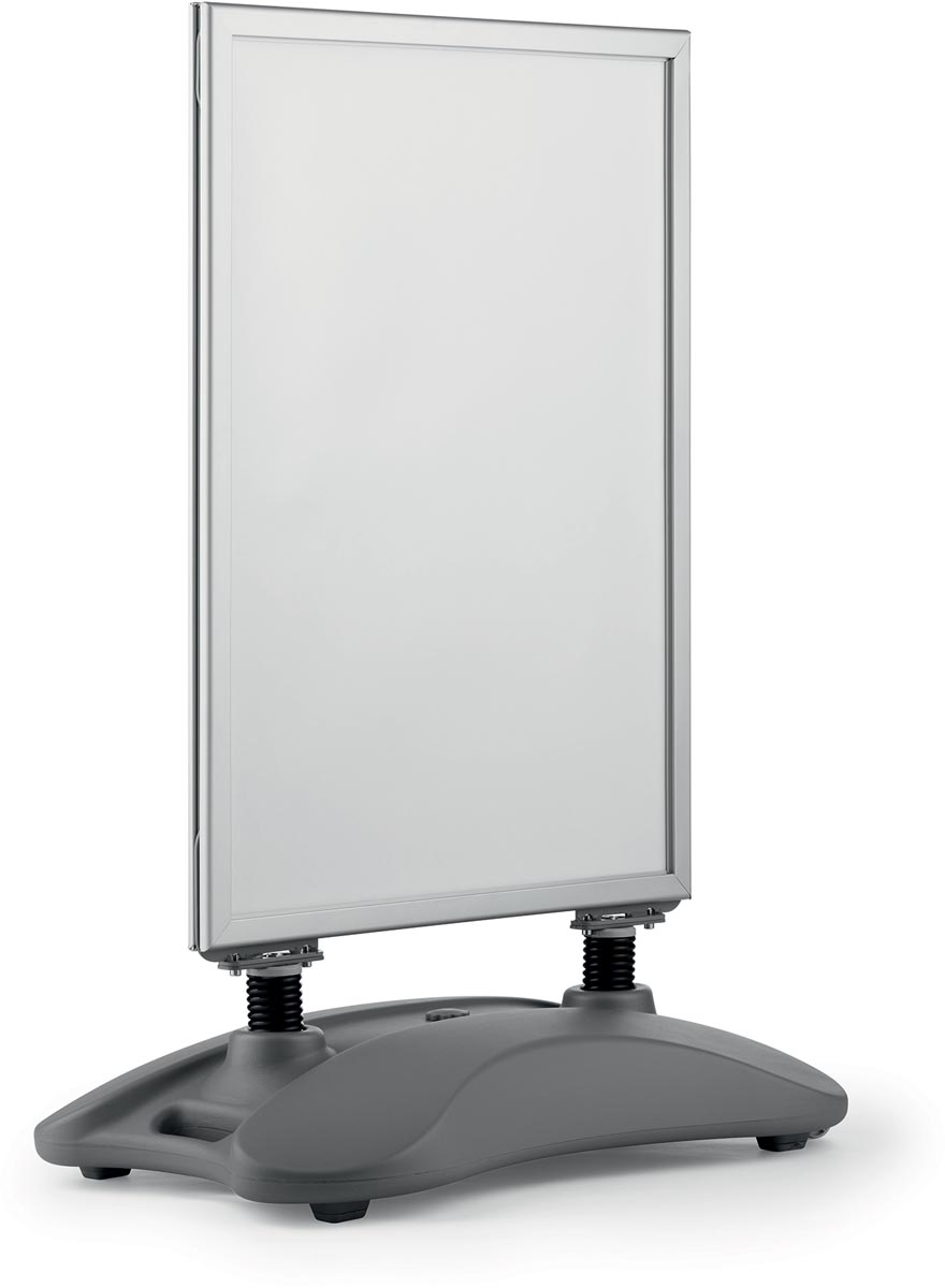 Durable stoepbord Heavy Base, uit aluminium, zilver, ft A1, met watertank