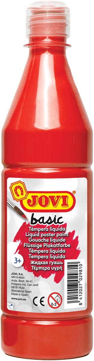 Jovi plakkaatverf, fles van 500 ml, vermiljoen