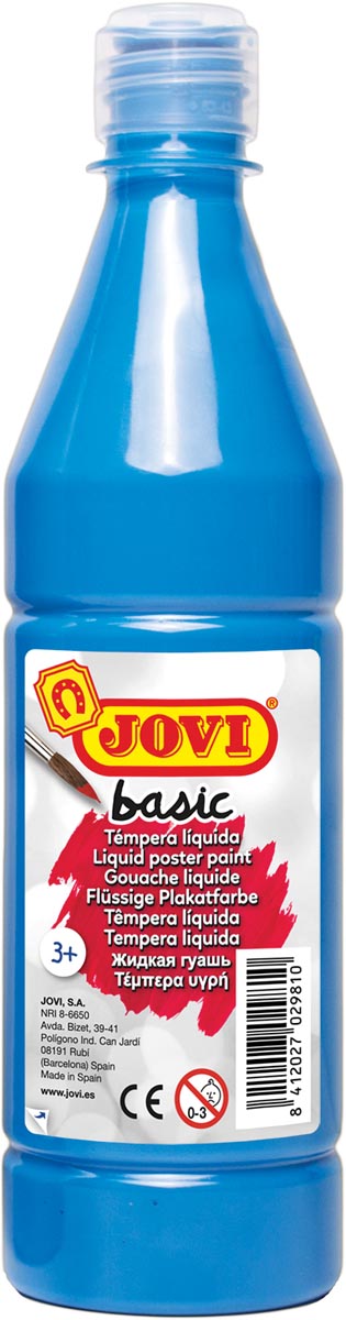 Jovi plakkaatverf, fles van 500 ml, cyaanblauw
