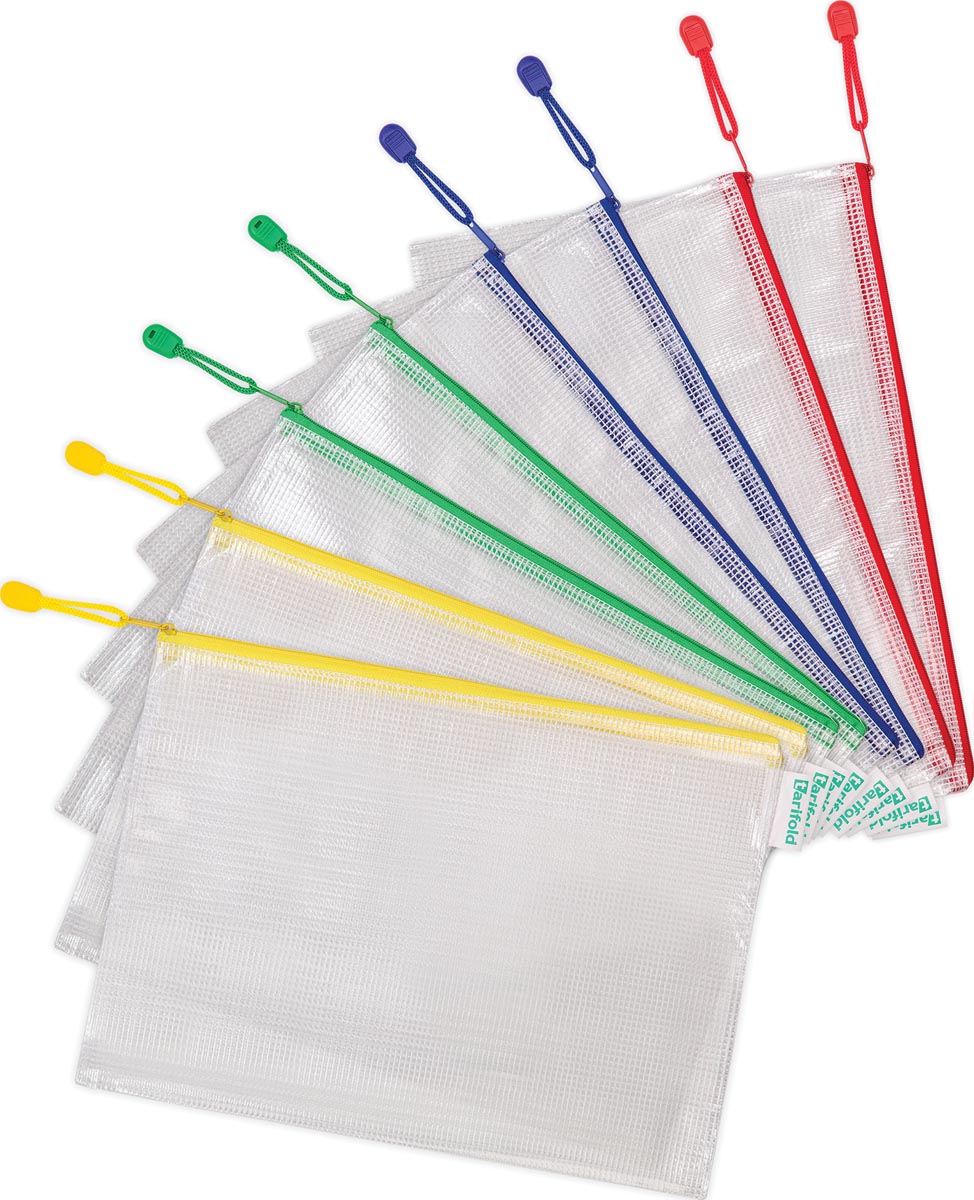 Tarifold opbergtas met rits, ft A4, pak van 8 stuks in geassorteerde kleuren afbeelding
