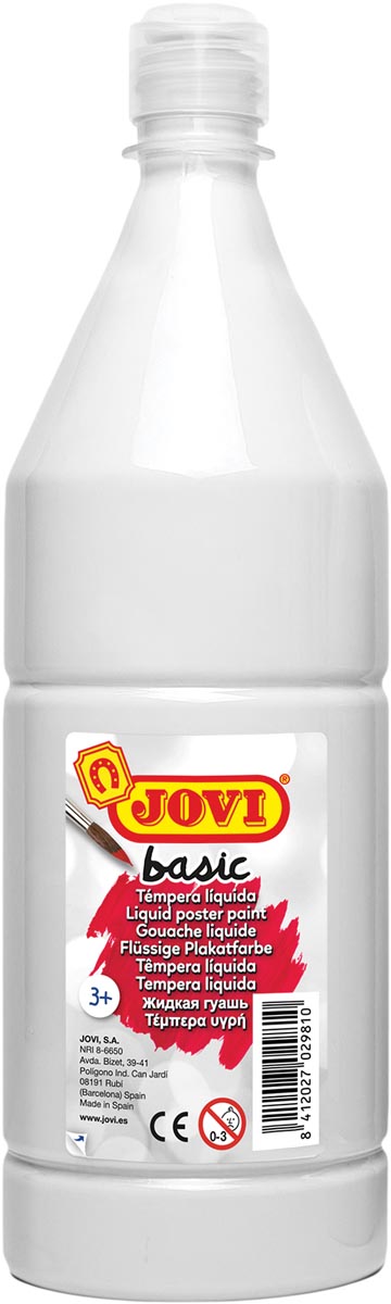 Jovi plakkaatverf, fles van 1000 ml, wit Jovi plakkaatverf, fles van 1000 ml, wit